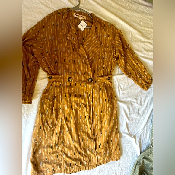 Gorgeous Free people wrap dress in yellow ikkat print NWT - Picture 10 of 12